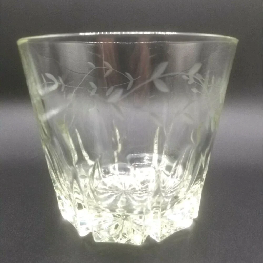 Princess House Heritage Pattern Glass Ice Bucket and Tongs